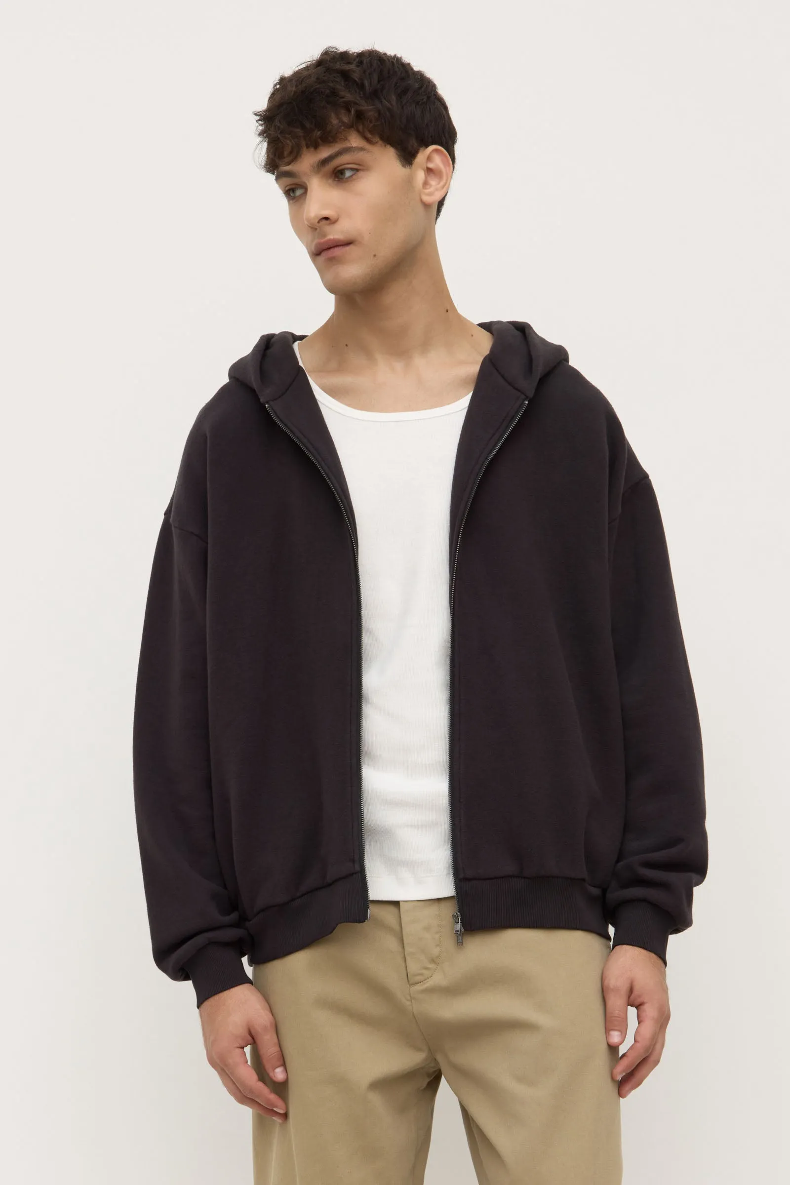 Hudson Relaxed Zip Fleece Hoodie Merino Wool