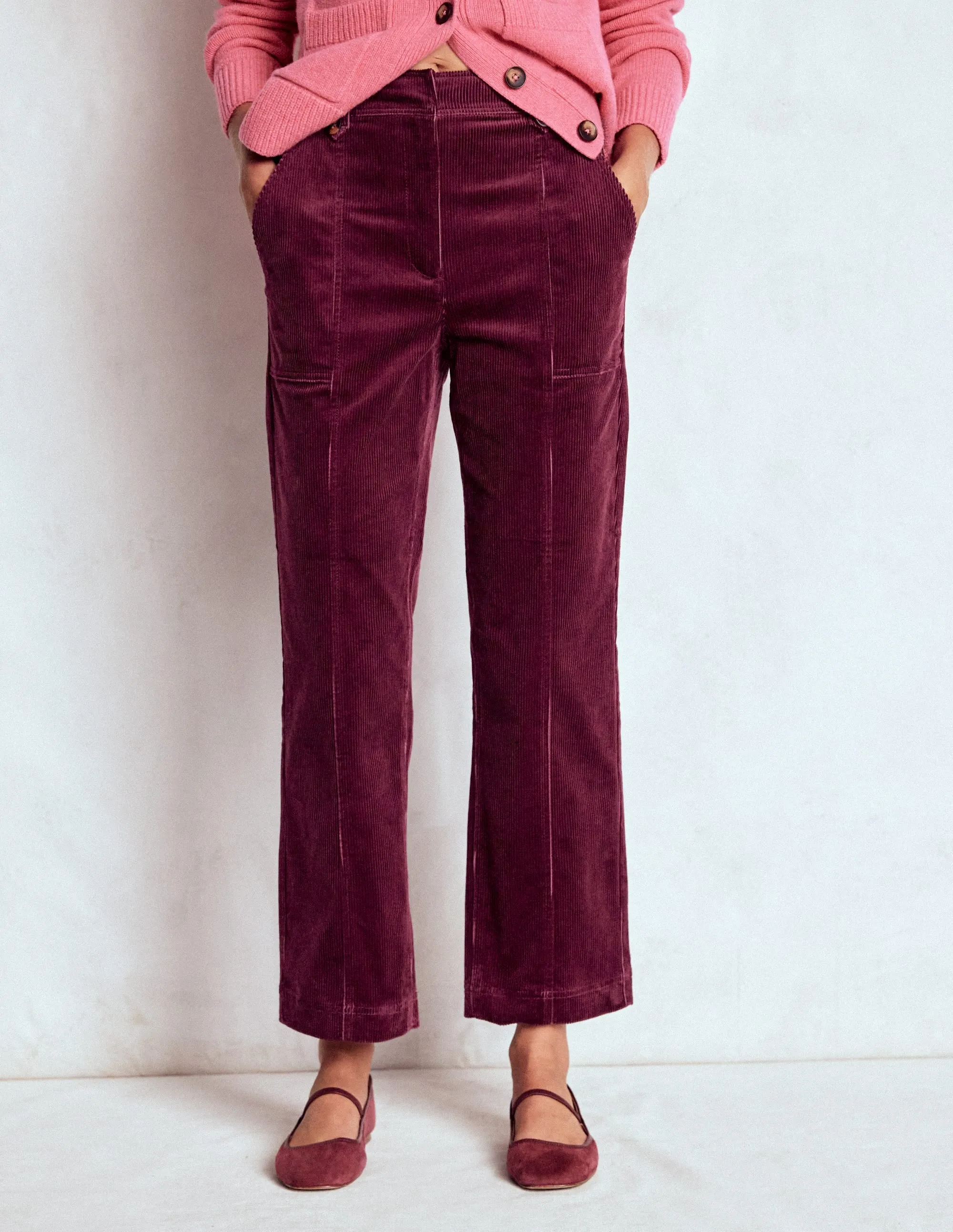 AntiPillingFabric Pimlico Cord Trousers-Deep Wisteria