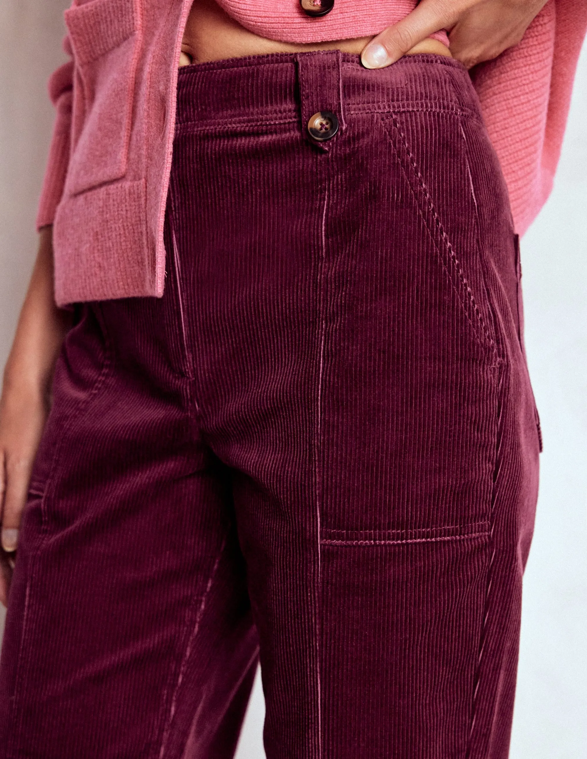 Walk Friendly Body shaping Pimlico Cord Trousers-Deep Wisteria