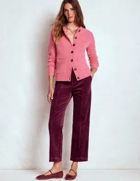Gripper Waistband Comfort Waist Pimlico Cord Trousers-Deep Wisteria