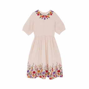Tulle Air Flow Sleeve Pink Garden Dress