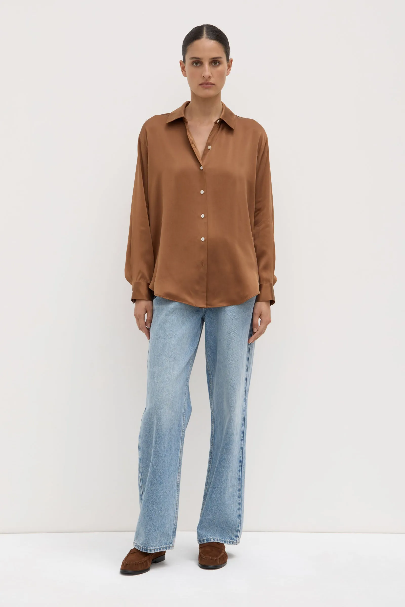 Pippa Silk Shirt Cruise Collection Metallic Finish