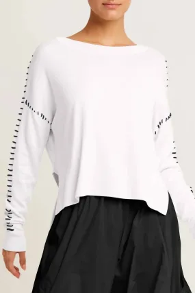 Planet Whip Stitch Sweater In Black/white Colorblock Casual Chic Look
