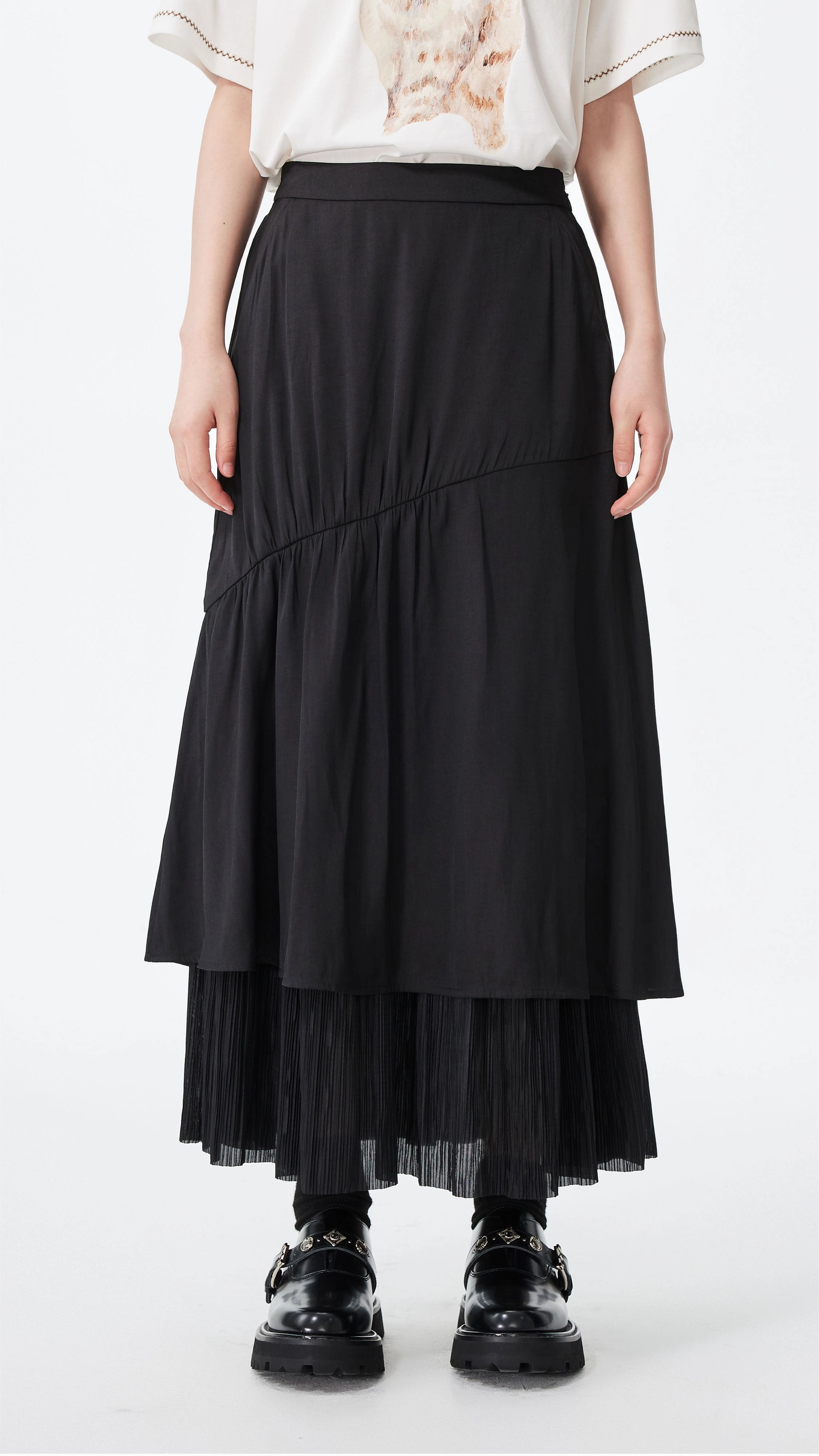 Pleated Patch Skirt Wardrobe Basics Mix Culture