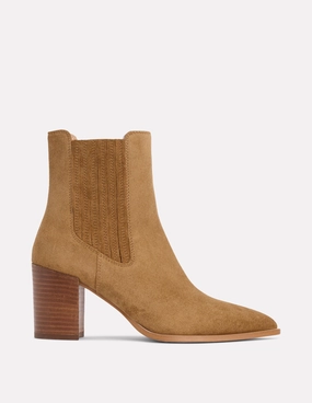 Point Casual Ankle Boots-Caramel Simple Style