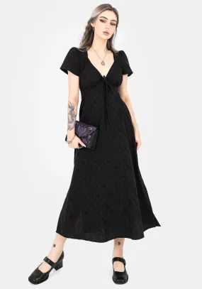 Polgara Floral Jacquard Midaxi Dress Collared