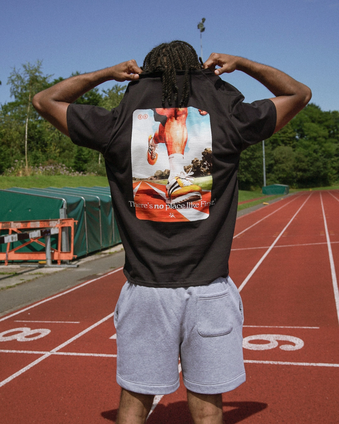 elastic waistband Simple and Relaxed Vice 84 'First Place' Tee - Black
