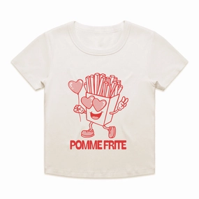 Pomme Frite 'Fries For You' Baby Tee - Off-White Chill Wear Chilly Day Essentials
