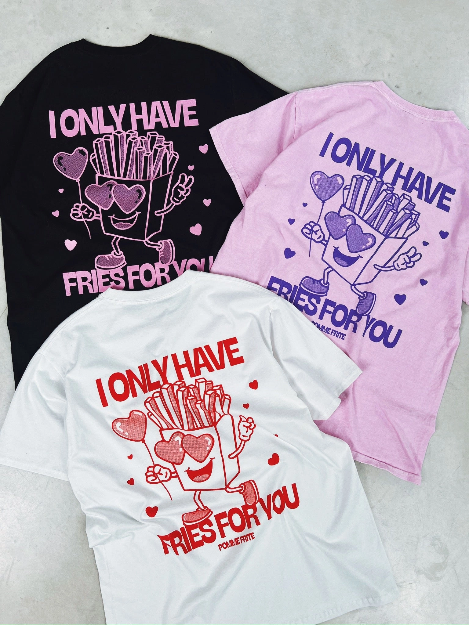 AllWeatherComfort Casual Layer Look Pomme Frite 'Fries For You' Tee - White