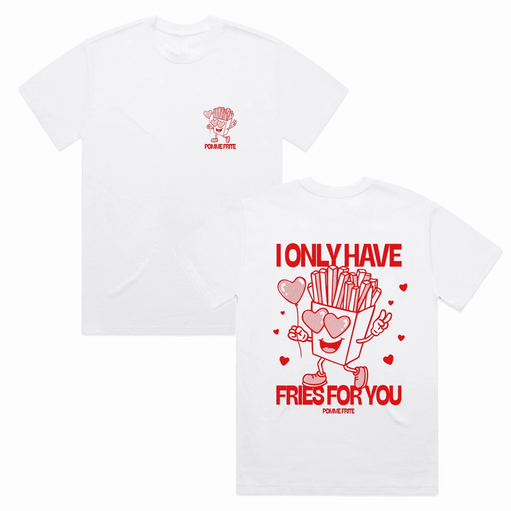 Pomme Frite 'Fries For You' Tee - White Cool Design