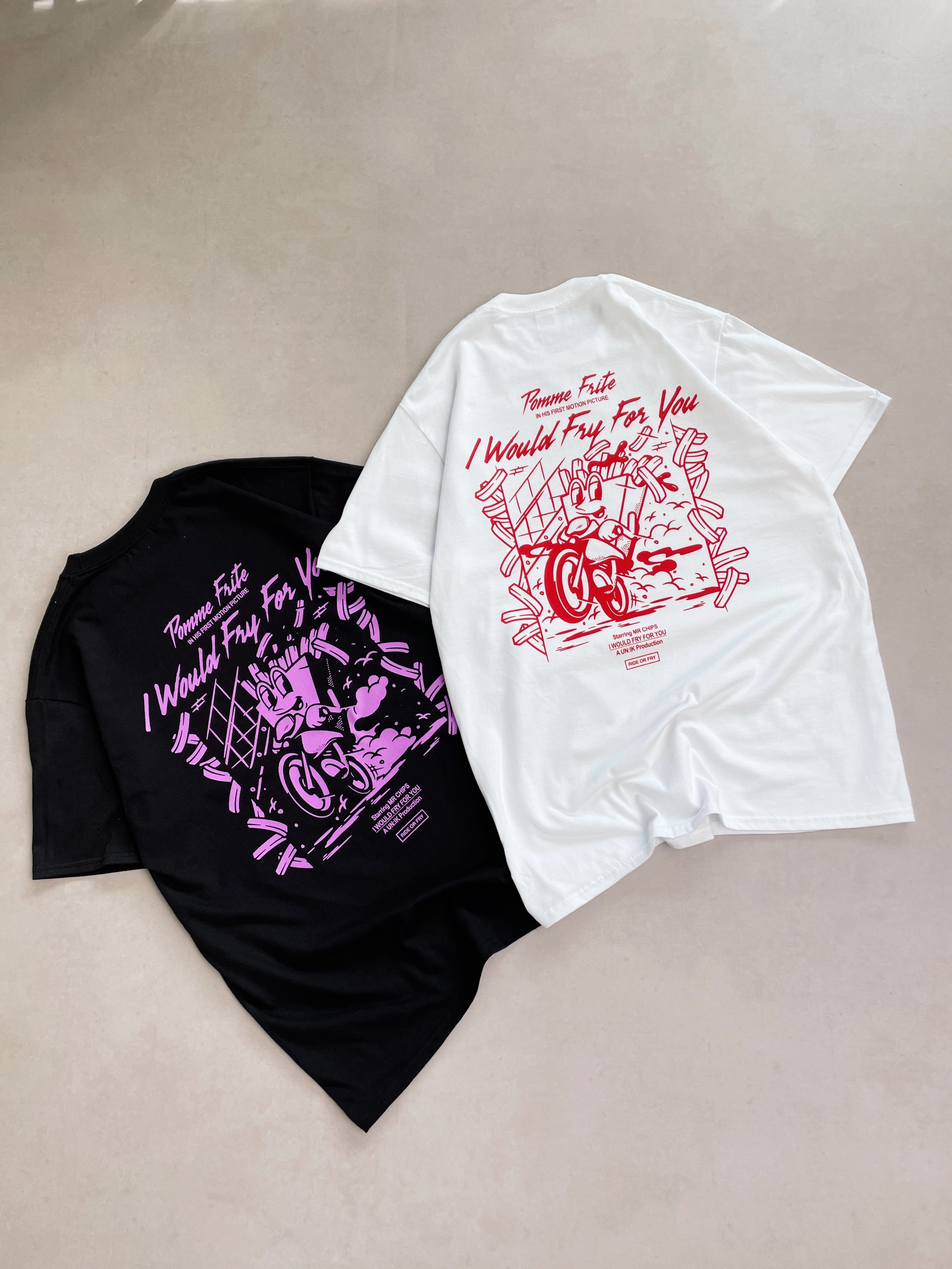 Pomme Frite 'Ride Or Fry' Tee - White Fit For Movement