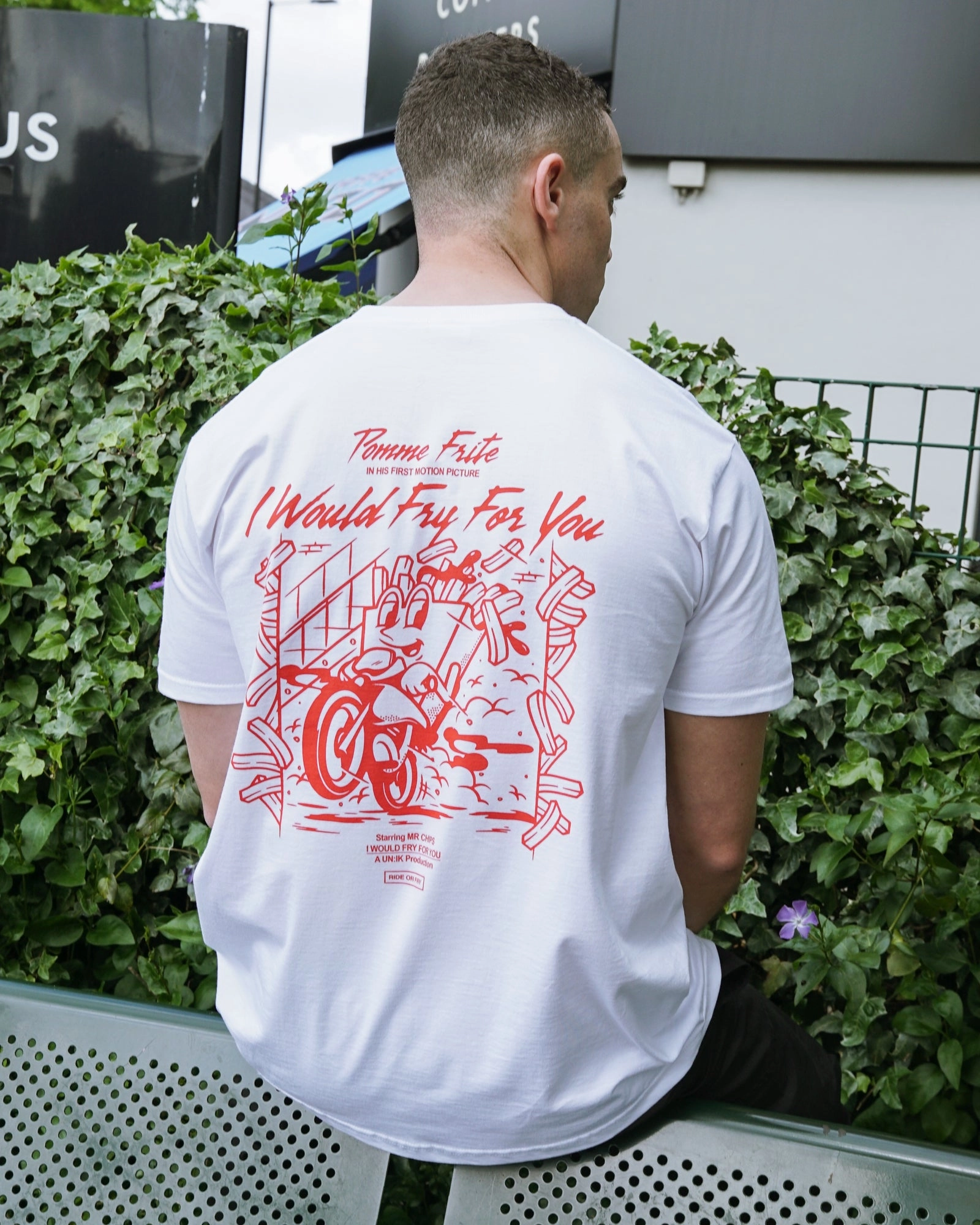 Pomme Frite 'Ride Or Fry' Tee - White Unisex style Unisex Core