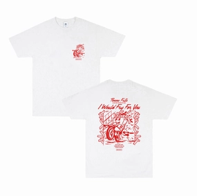 Pomme Frite 'Ride Or Fry' Tee - White Water Based Ink Print