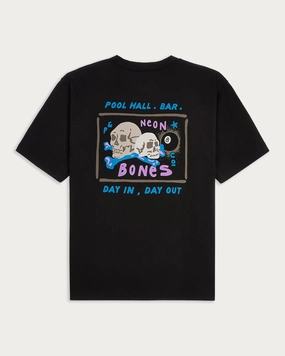 Reinforced Shoulders Easy Wear Option Pool Hall T-Shirt - Washed Black