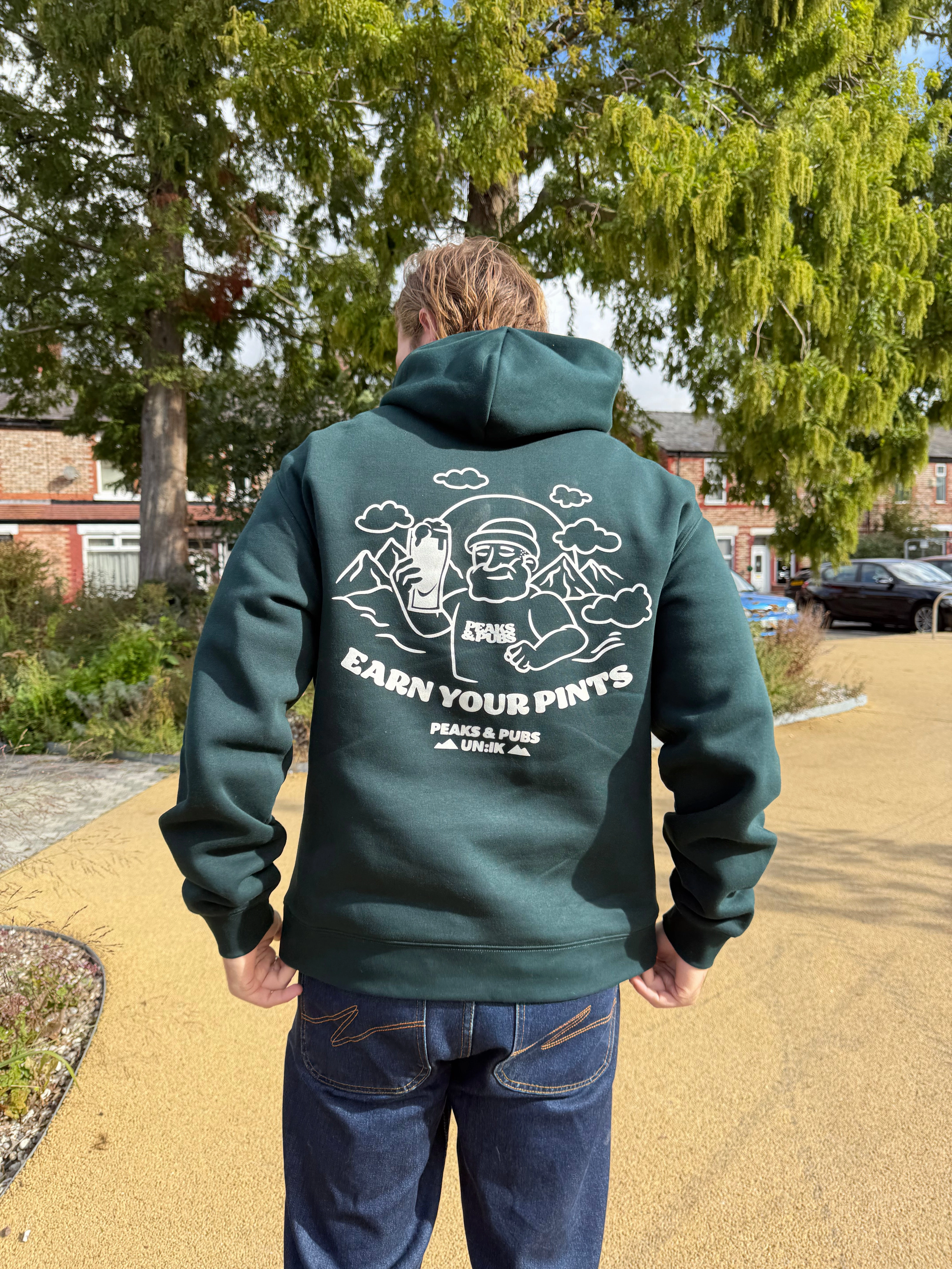 Peaks & Pubs 'Earn Your Pints' Hoodie - Pine Green Tennis wear Easter outfit