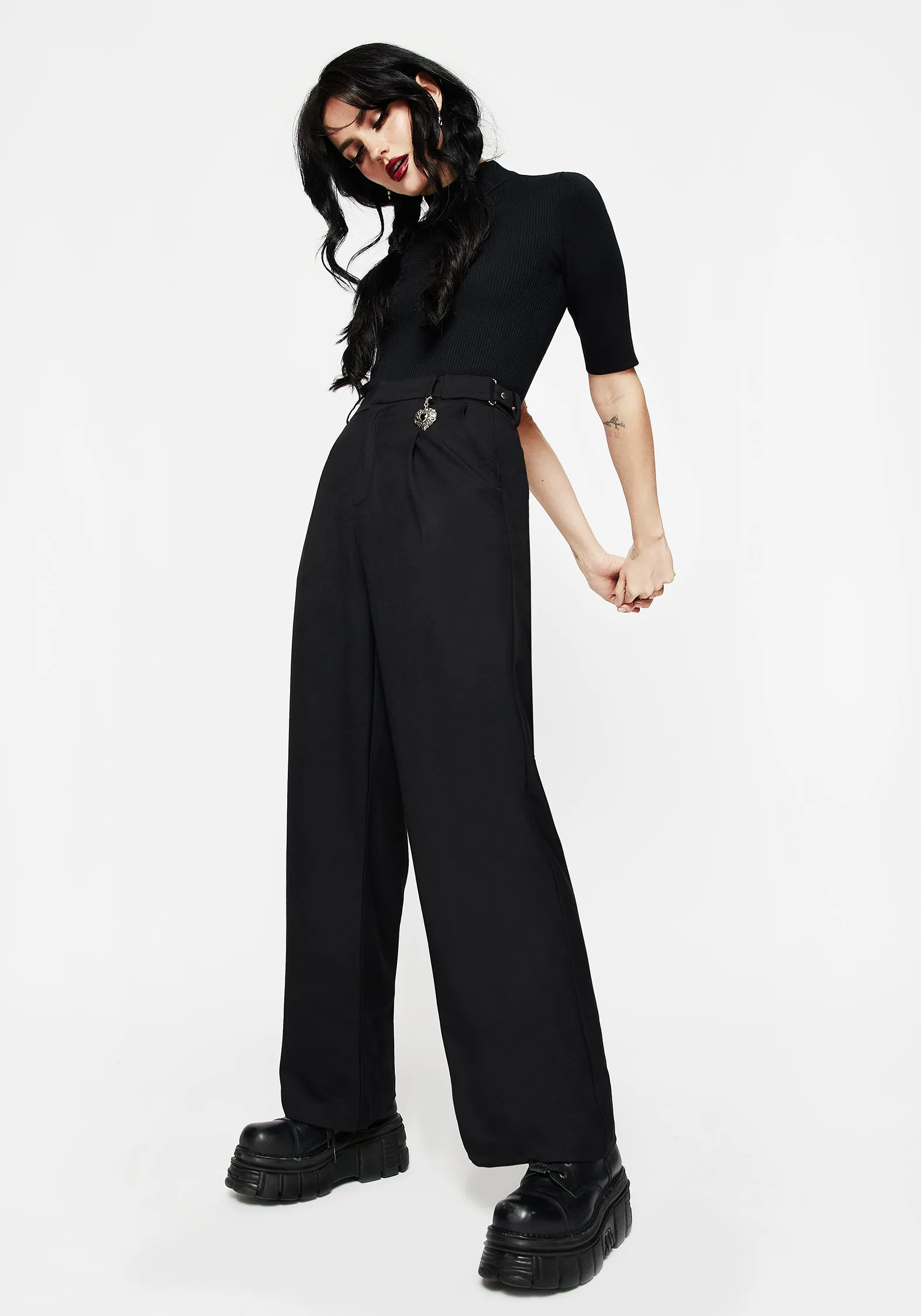 Porcia Wide Leg Tailored Trousers RecycledPolyester clean look
