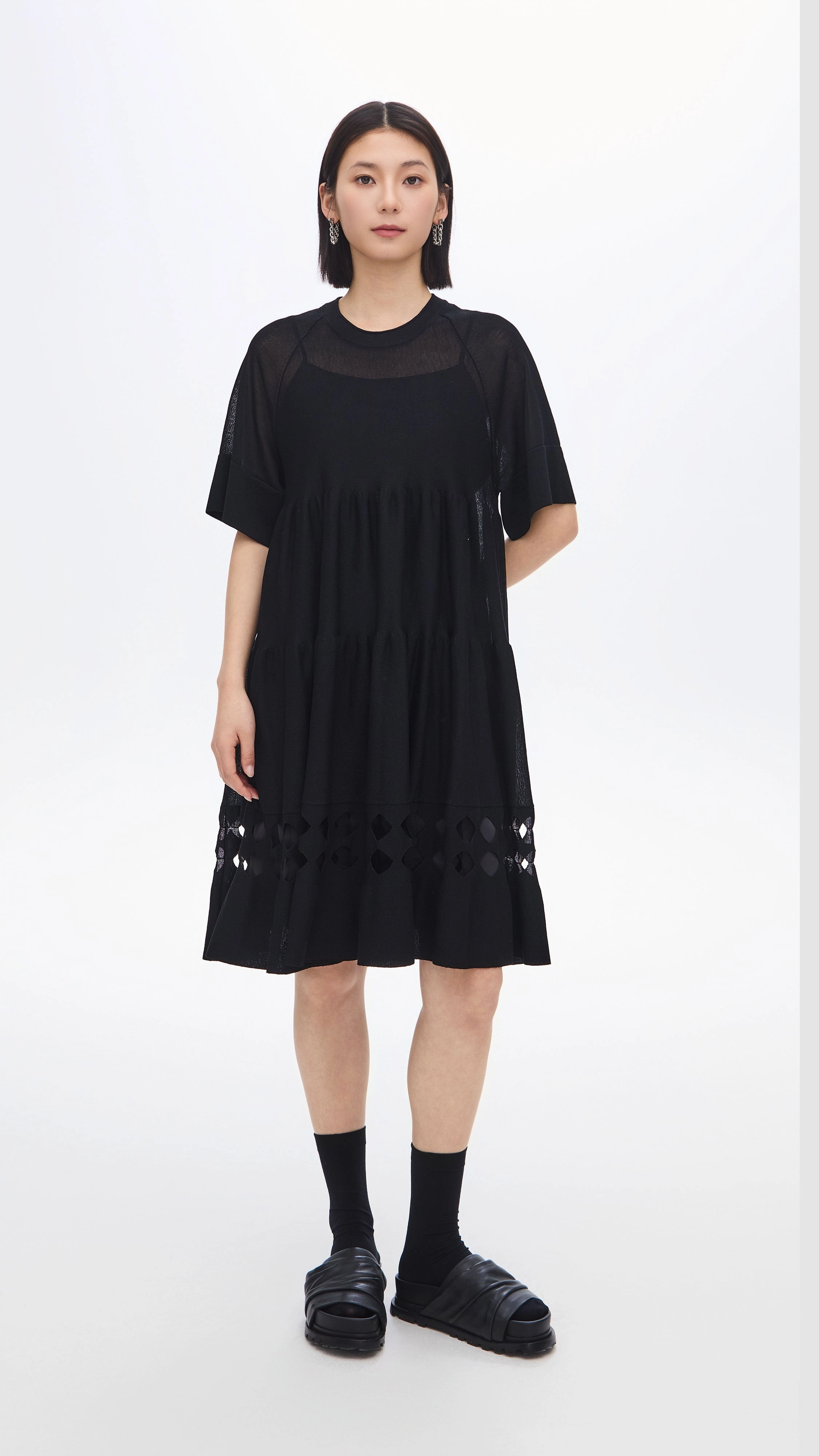 Professional Comfort Side-Zip Pottery Knit Dolly Dress