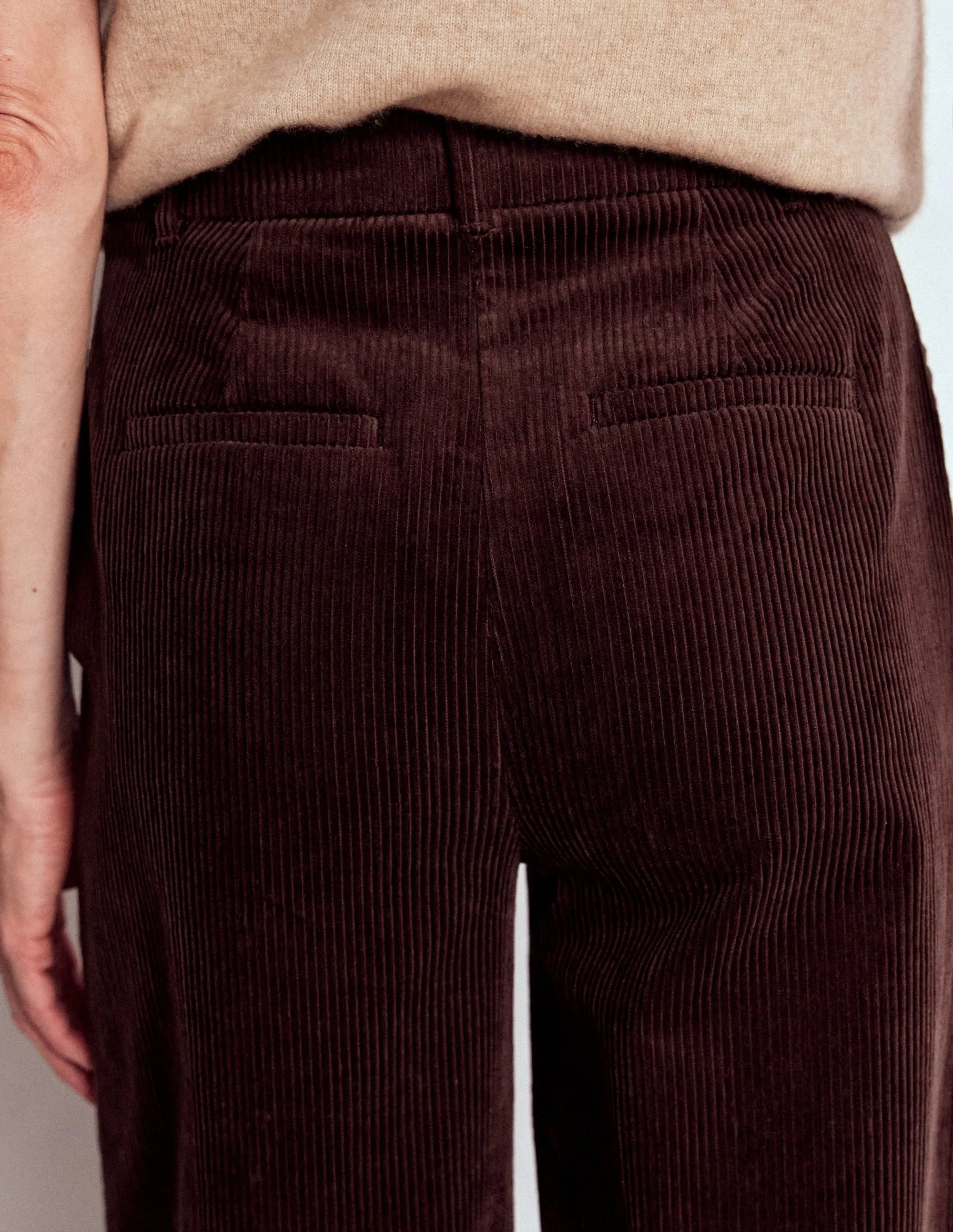 Belgravia Cord Trousers-Deep Aubergine RecycledMaterial Durable Construction