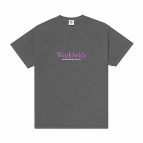 Vice 84 'Worldwide' Vintage Washed Tee - Charcoal timeless Urban Trend Look