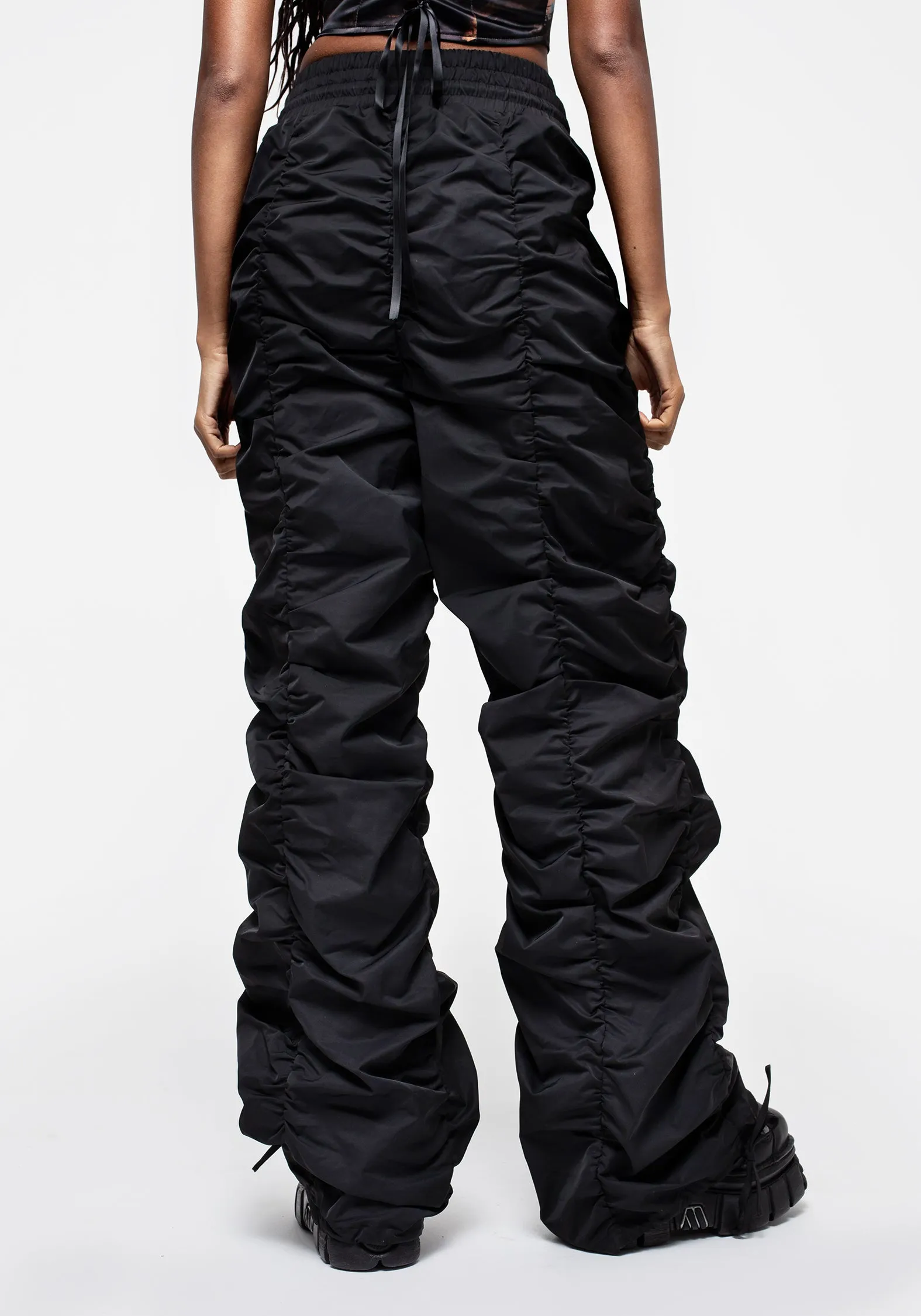 Breath Flex LightweightWeave Shockwork Ruched Wide Leg Trousers
