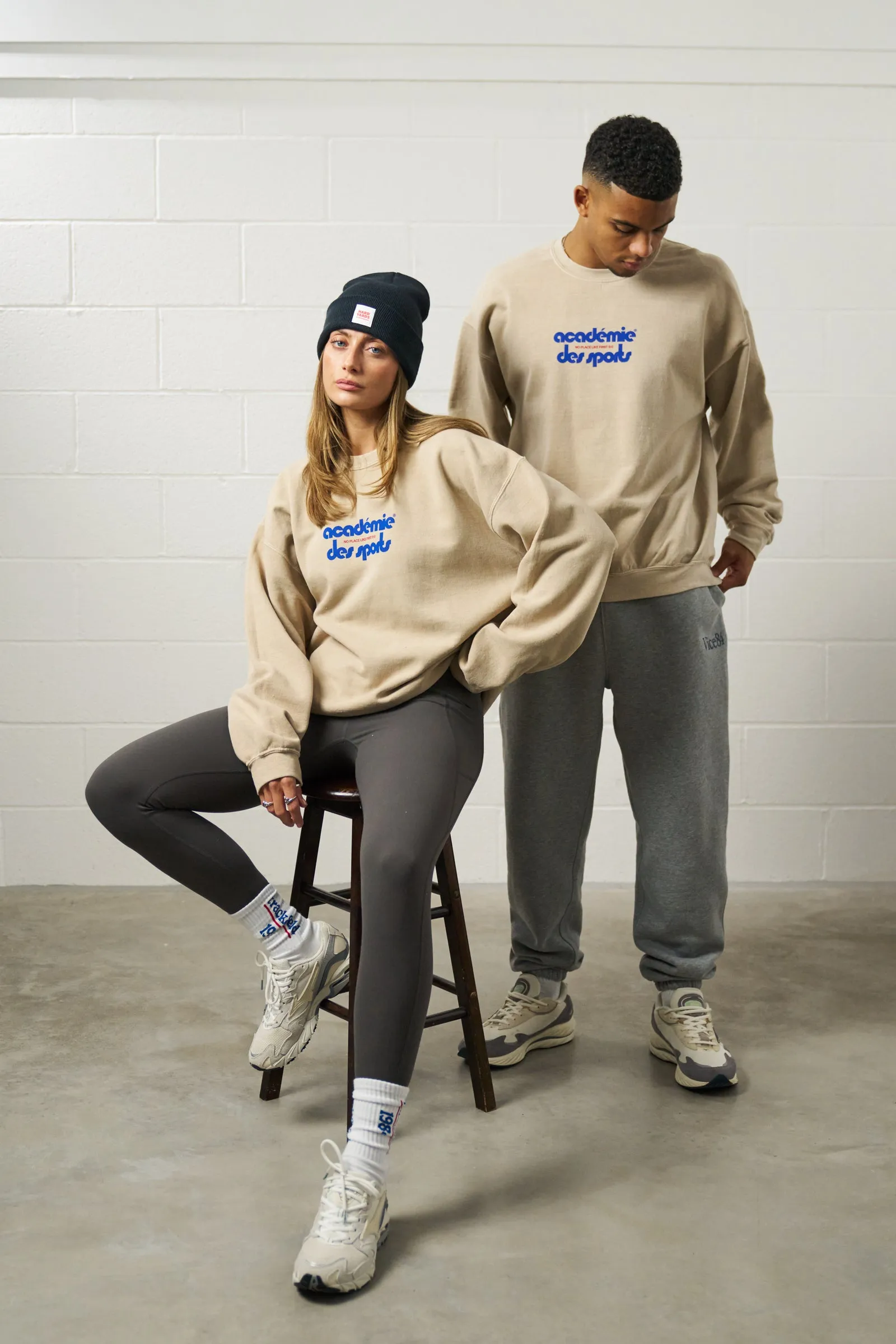 Vice 84 'Club Acad??mie' Vintage Washed Sweater - Sand All-Day Knitwear