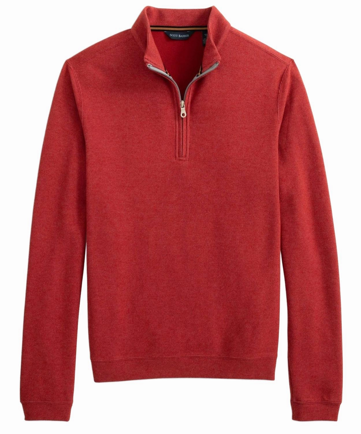 Casual Knit Men's Fleece Pullover Sweater In Brick