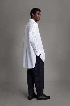 THE LIBRARIAN TROUSER / CRUMPLED CHECK INK Casual Active Wear Seamless Comfort