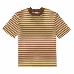 Modern innovation Sleep bound Peached Stripe Tee - Brown & Yellow