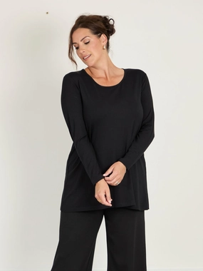 VentilatedArmholes Tessa Jersey Top - Black