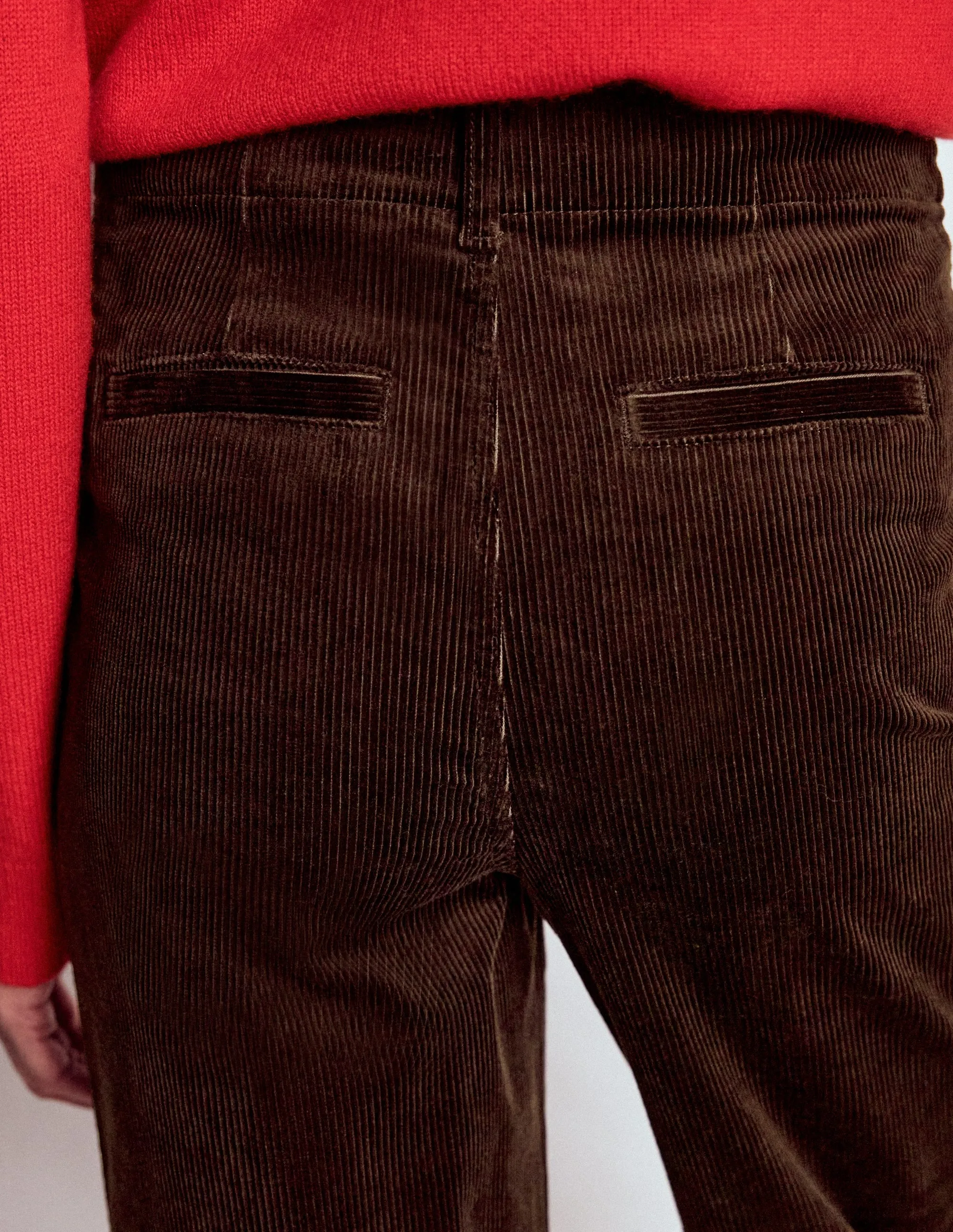 Chilly Day Comfort Layering Essential Primrose Cord Trousers-Espresso