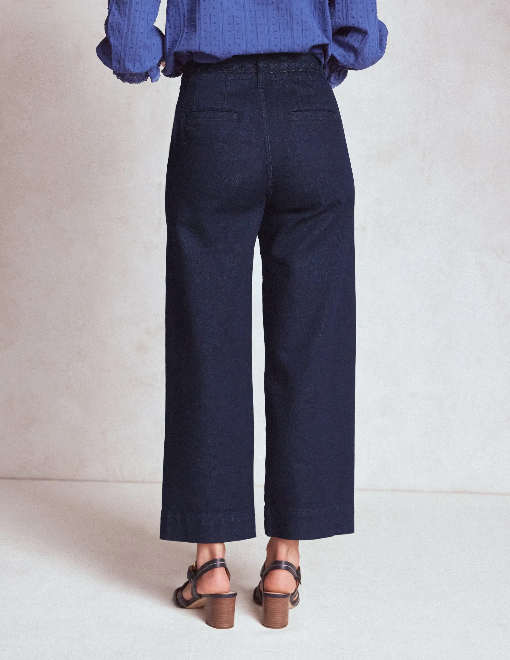 Breathable Waistband Primrose Patch Pocket Jeans-Indigo Braid
