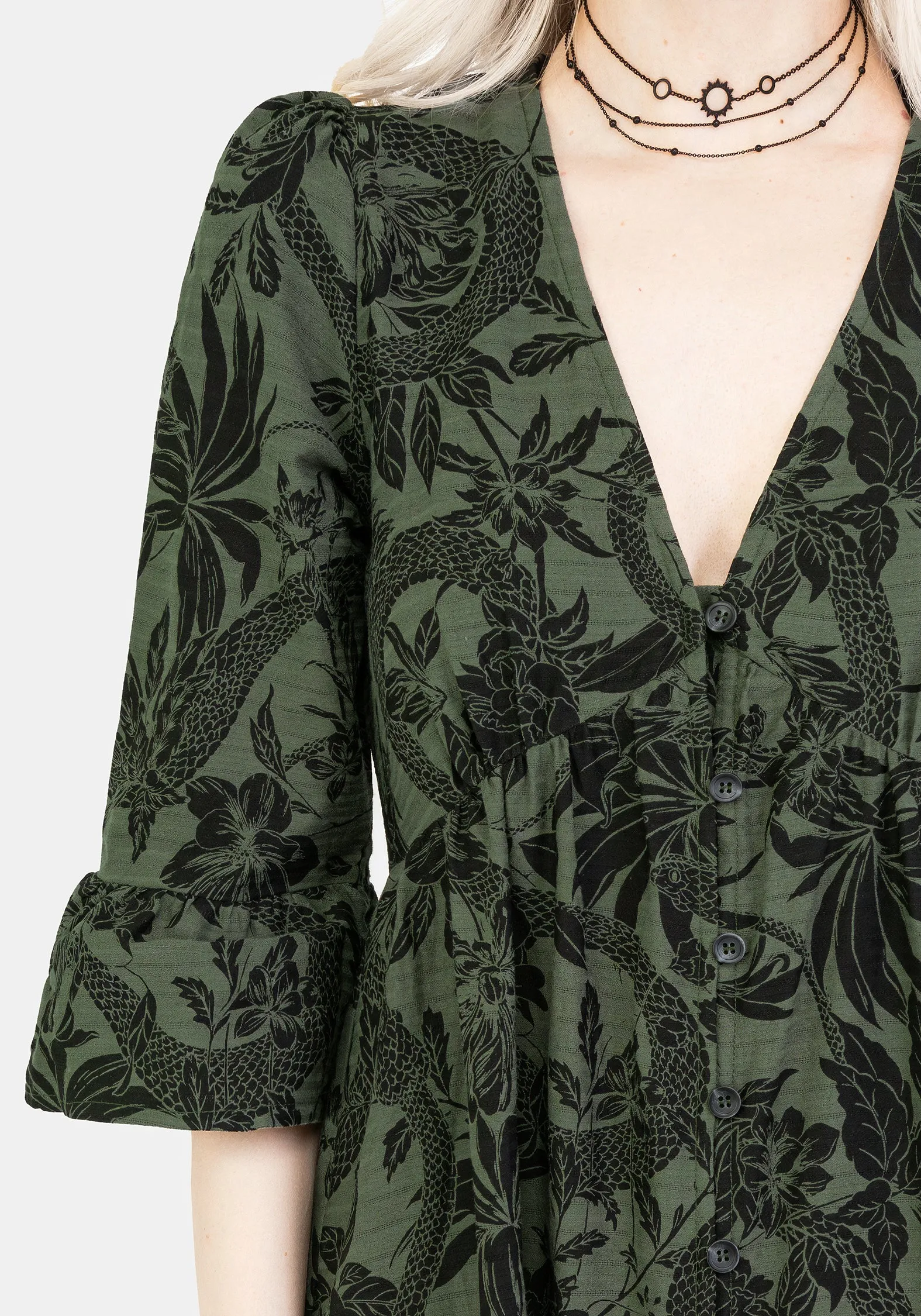 Bashe Cotton Maxi Over Dress - Green Everyday Piece Red Carpet