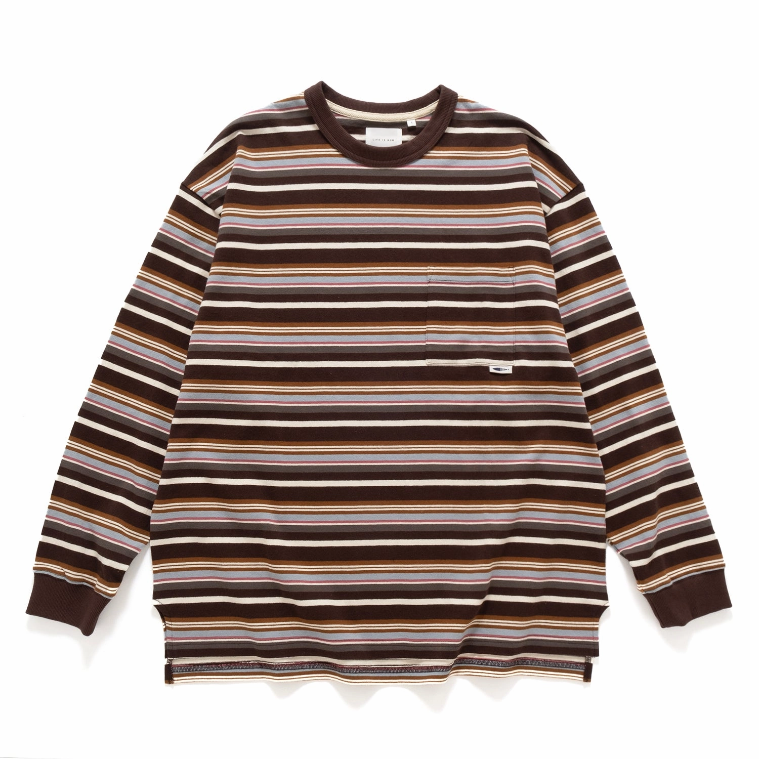 (TP1520) Stripe Long Sleeve Pocket Tee SunProtectionFabric Active Look
