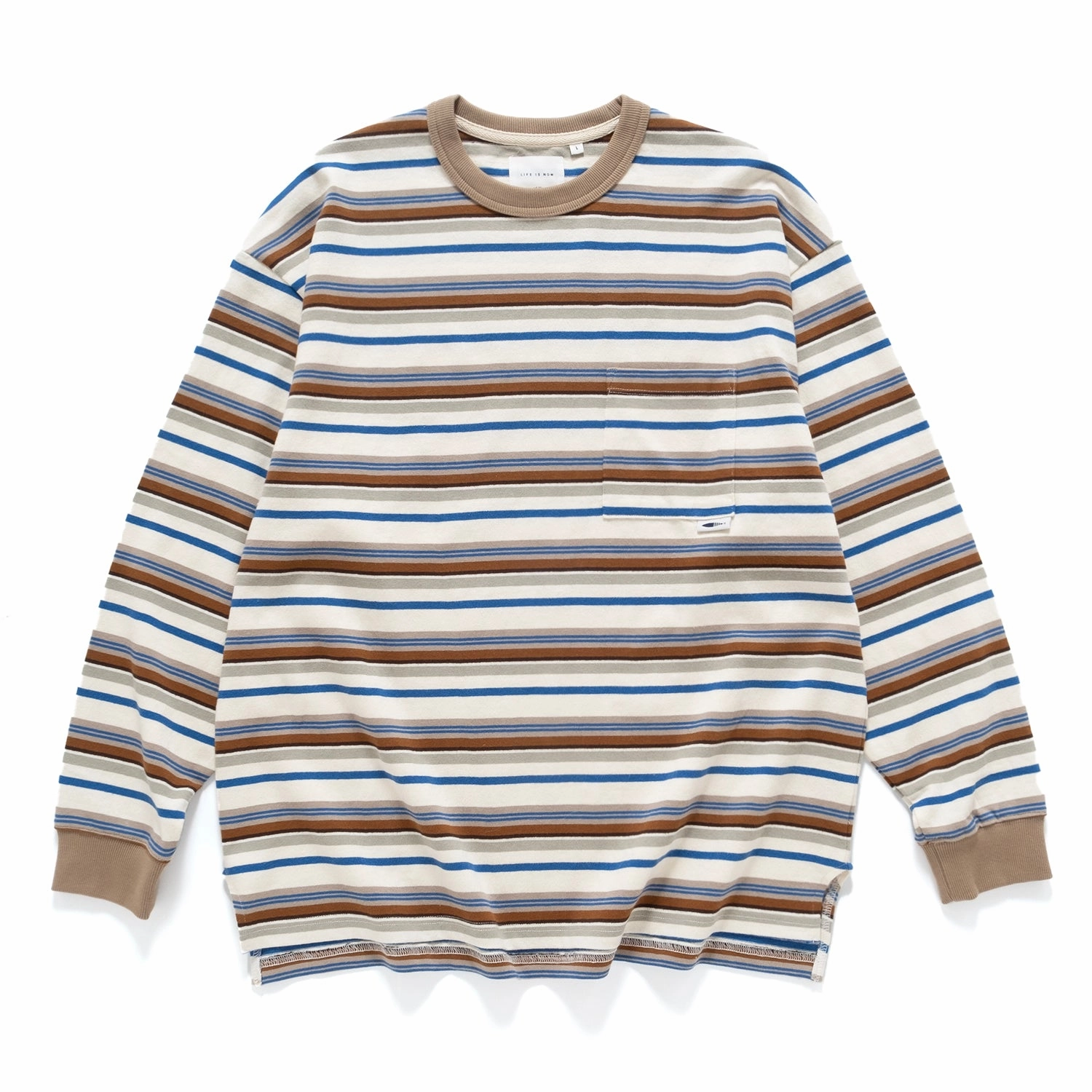 High Density Fabric (TP1520) Stripe Long Sleeve Pocket Tee