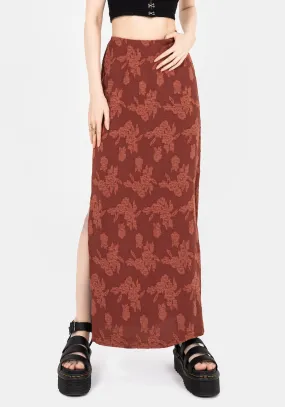 Convertible Length Subtle Details Prosperity Floral Maxi Slip Skirt