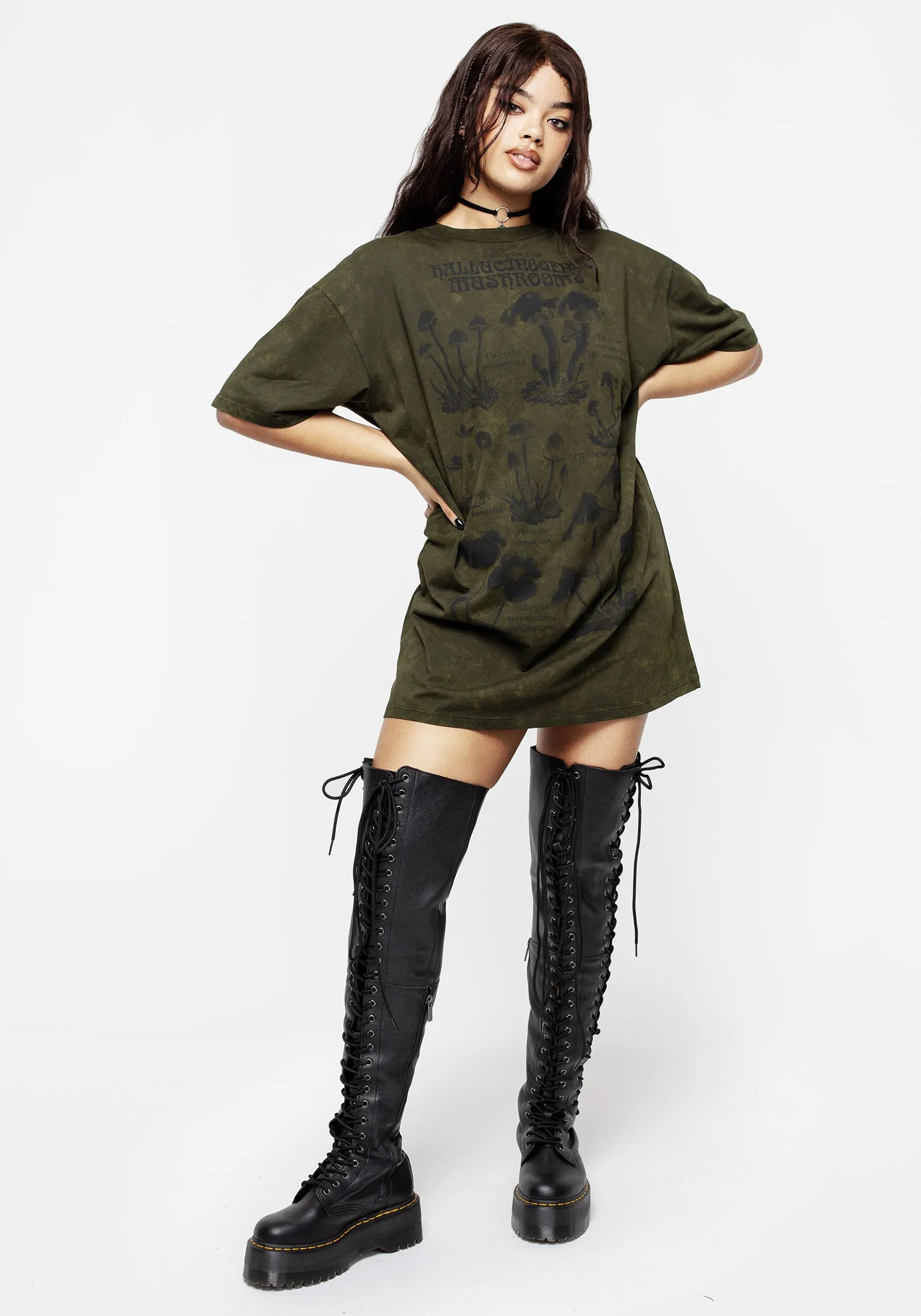 Classic Movement Crisp Finish Psychotrope Mushroom Tee Dress