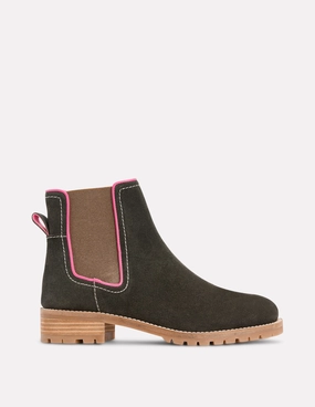 Quick Dry Materials Urban Casual Freya Chelsea Boots-Dark Moss
