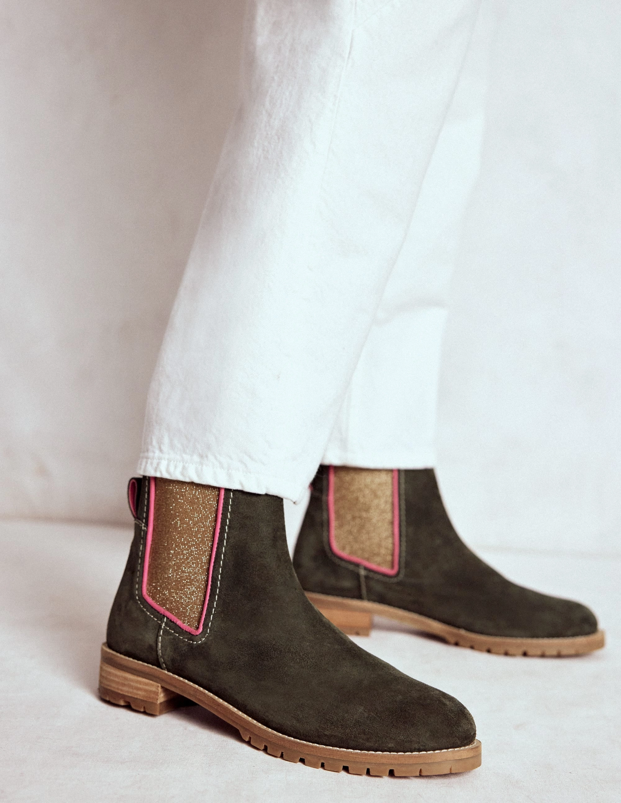 Casual Long Wear Comfort Freya Chelsea Boots-Dark Moss
