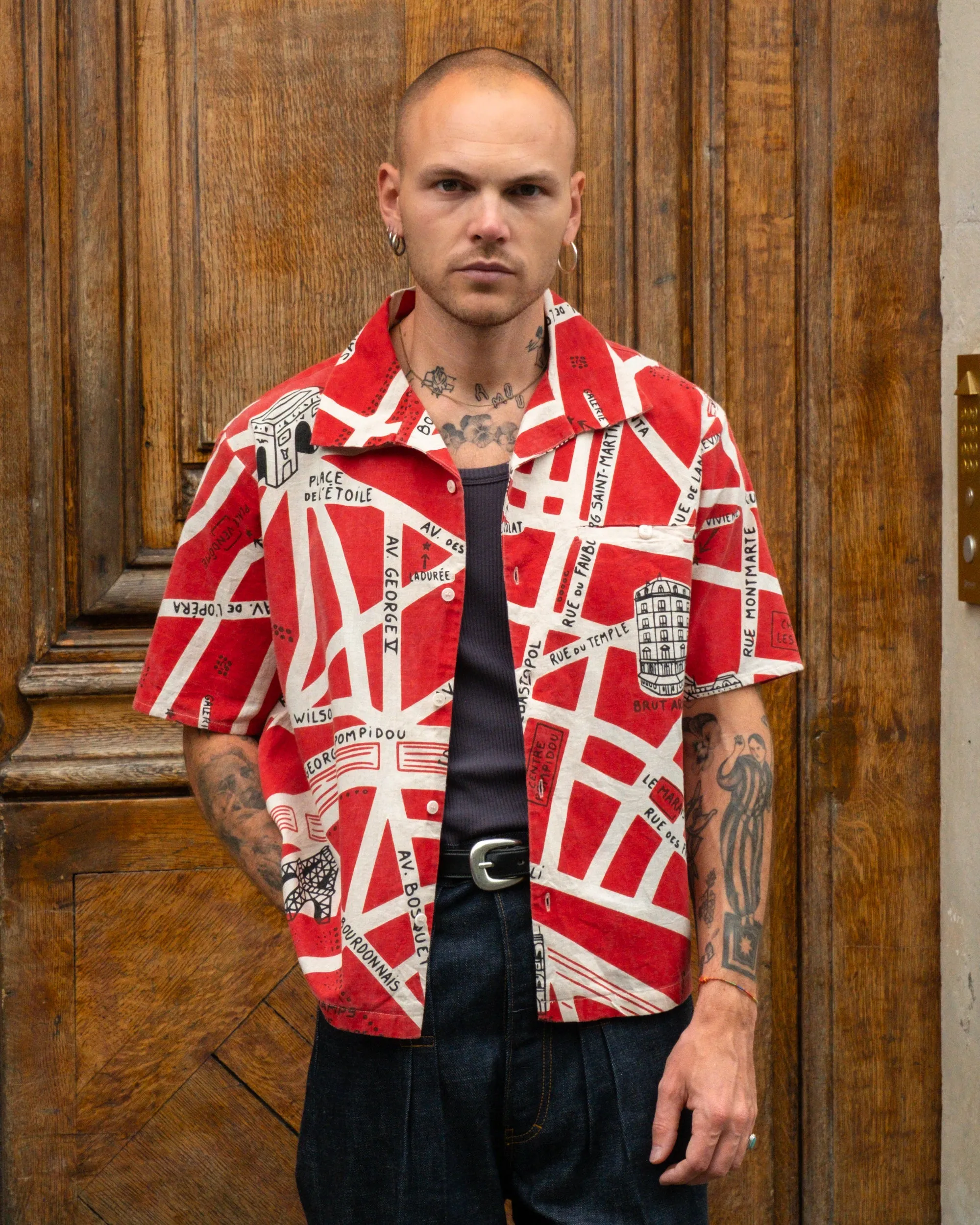THE PARIS MAP SHIRT Stylish Appearance Anti Pill Treatment