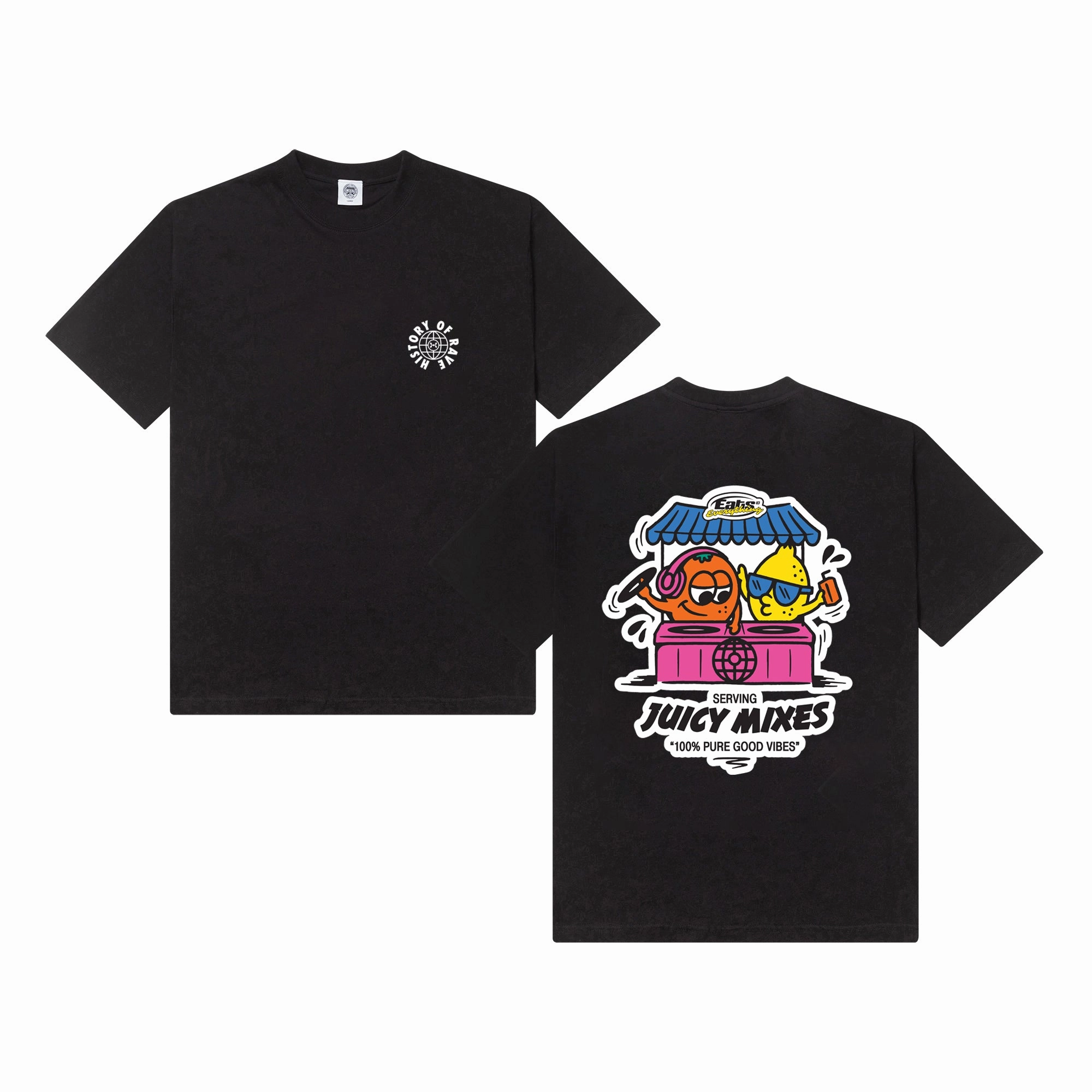 graduation History Of Rave 'Juicy Mixes' Tee - Black