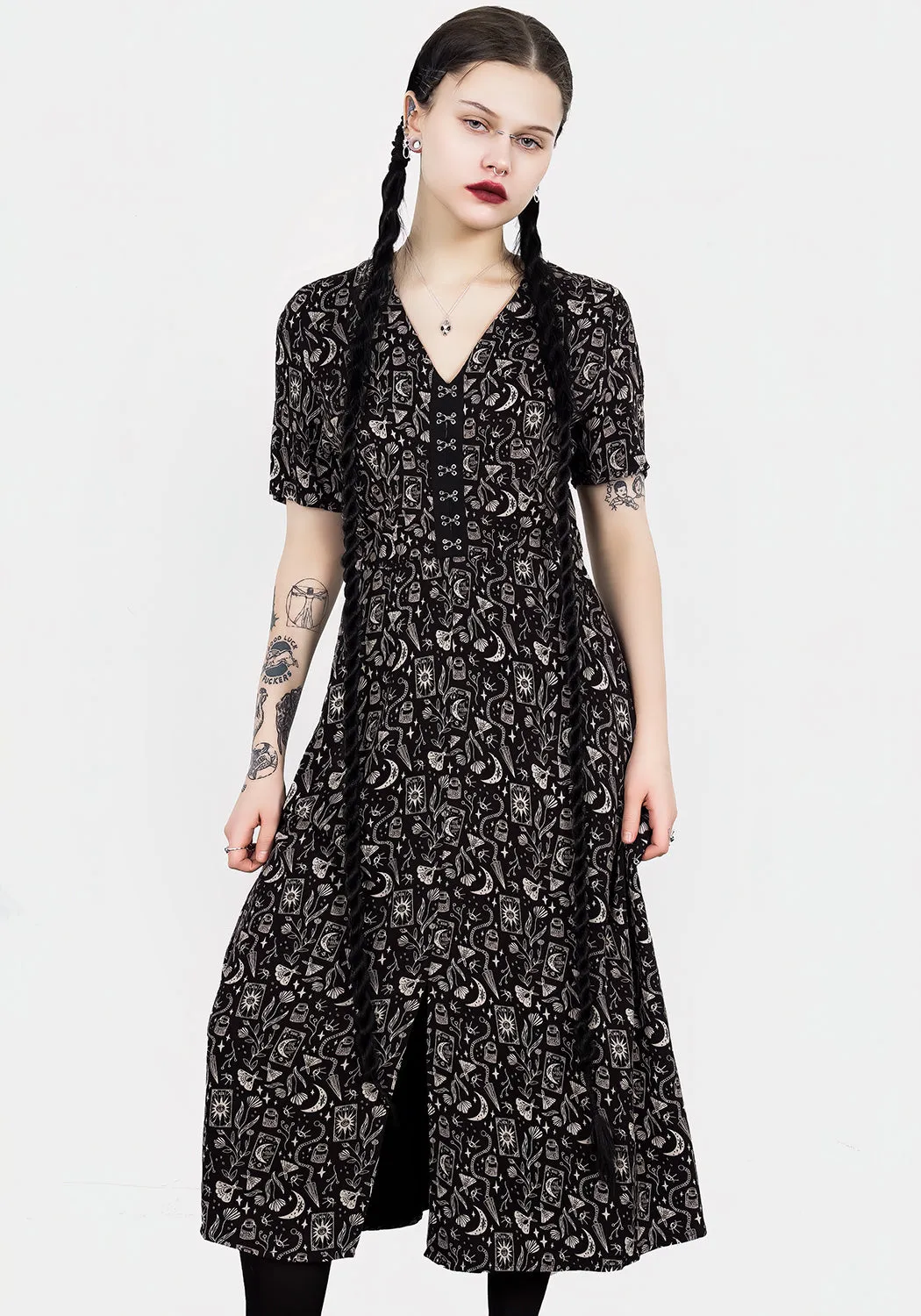 Light Mood City Ready Craft V-neck Midi Dress