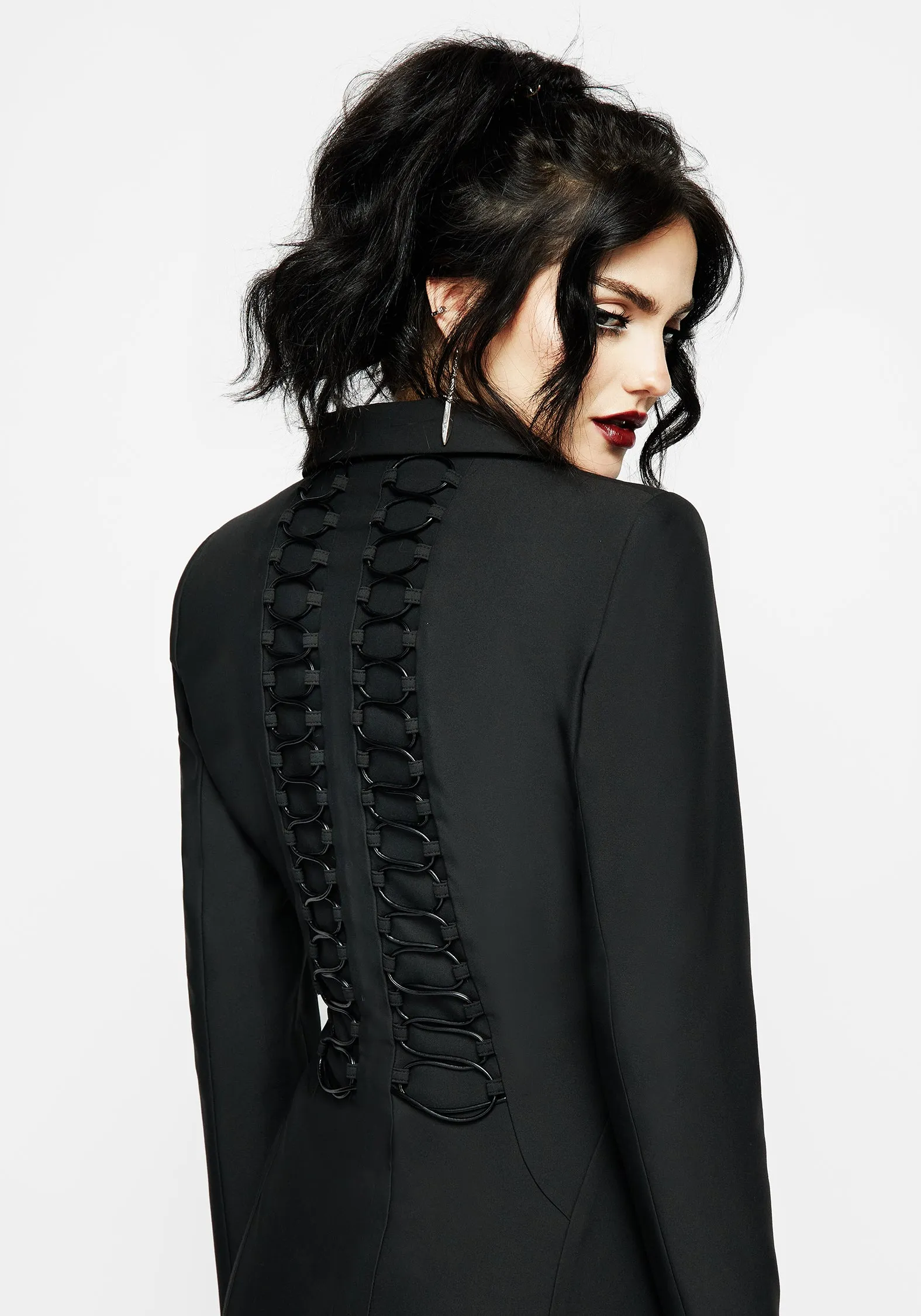 Feminine Structure Torrid Lace up Panelled Blazer Dress