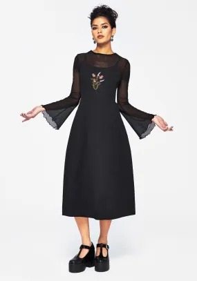 Despair Cotton Thistle Embroidered Cami Tie Back Midi Dress Work Vibes Relaxed-fit gown