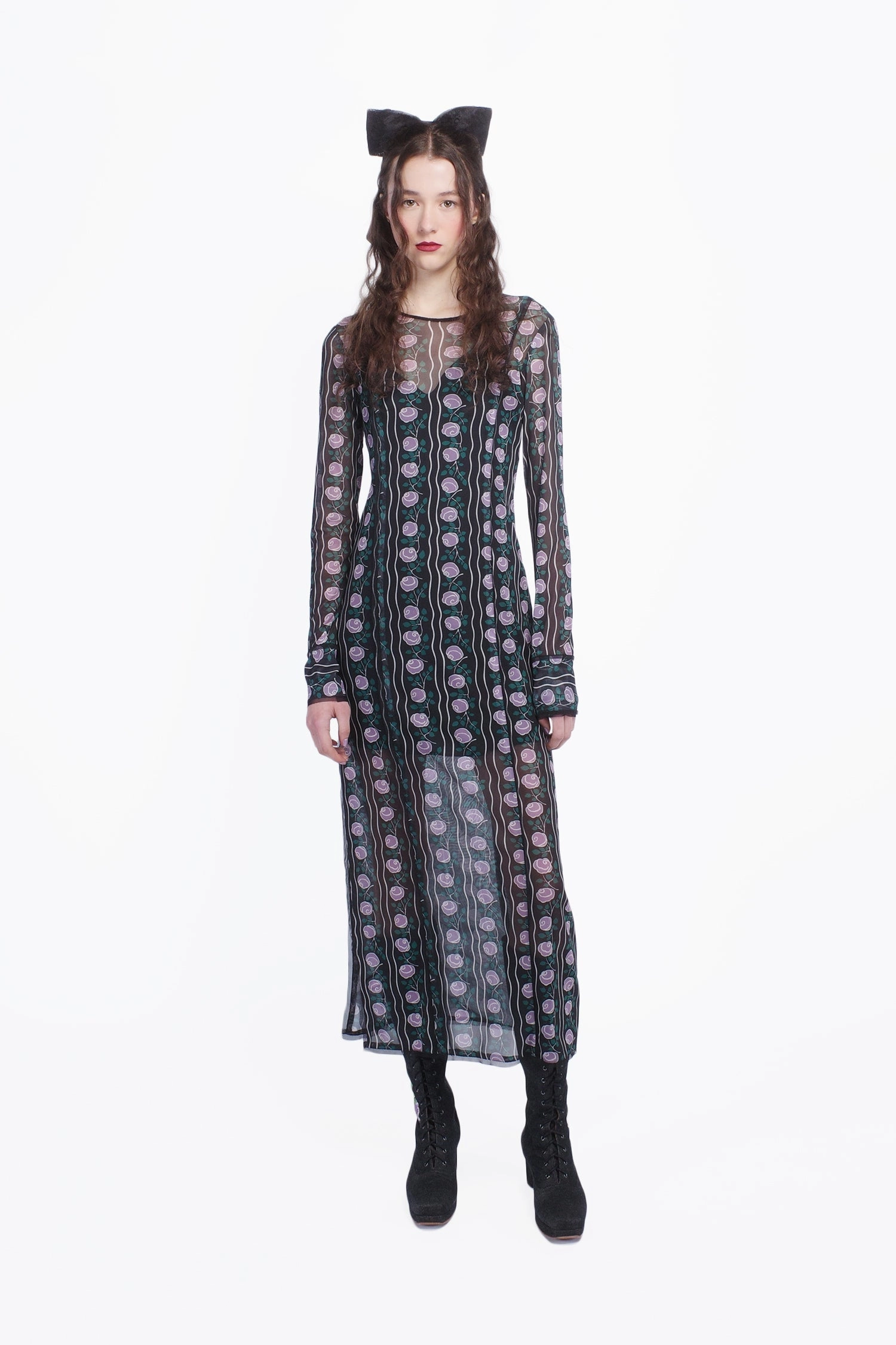 Rosetti Mesh Maxi Dress Calm Energy Side-Slit