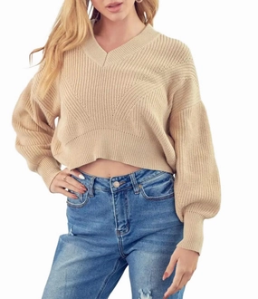 Odor Resistant Fabric Perfect Layer Cropped Ribbed-Knit Sweater In Warm Taupe