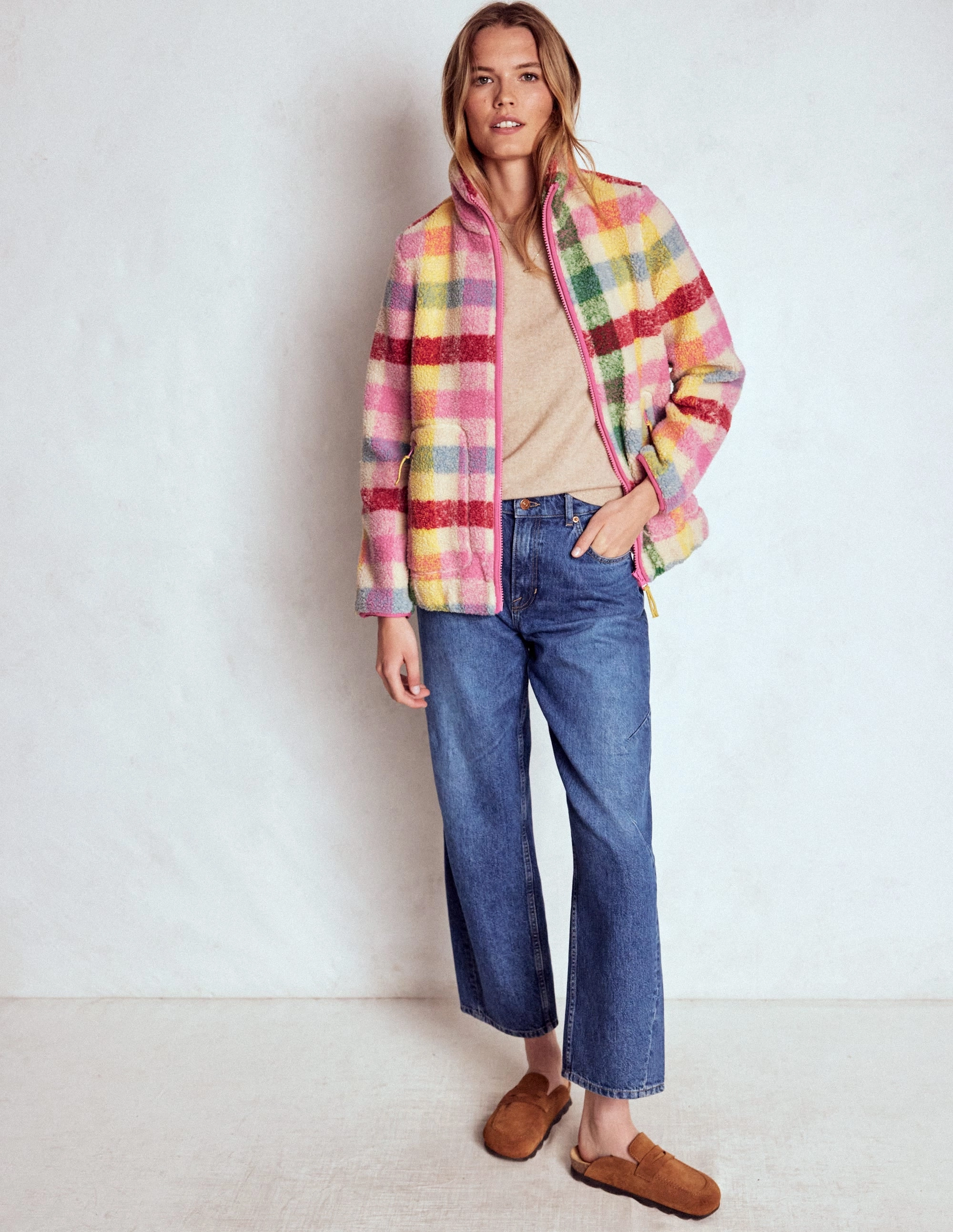 Westminster Borg Jacket-Multi, Check Relaxed Fit Structure WeatherproofCoating
