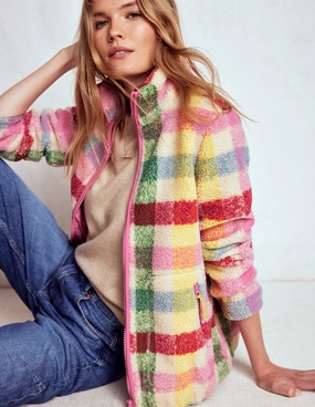 elastic waistband Westminster Borg Jacket-Multi, Check