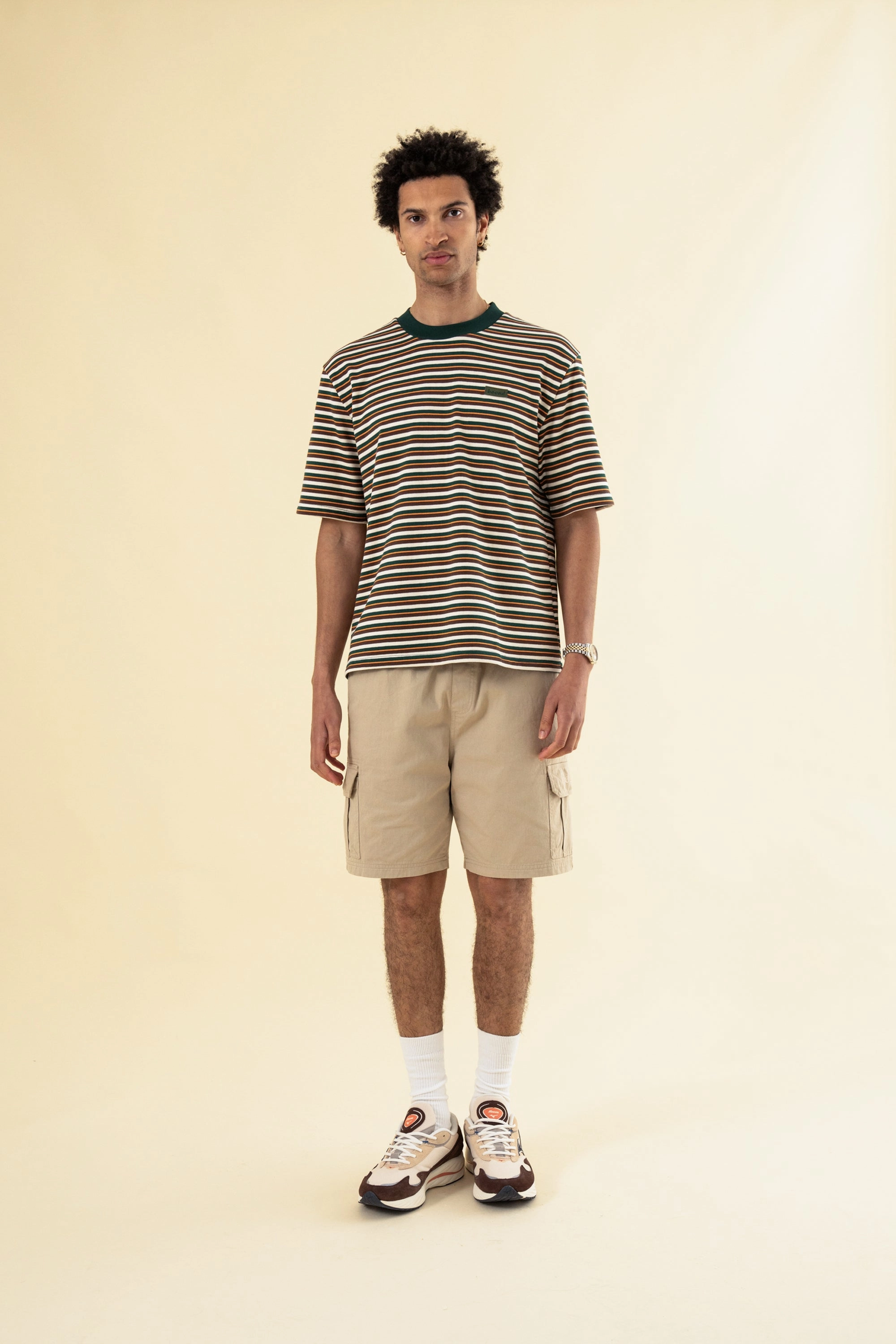 suede look bound Staten Cargo Shorts - Beige