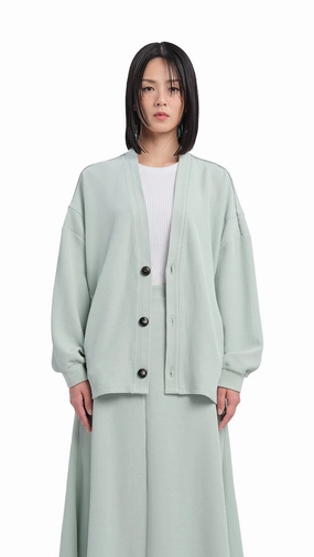 Sport Inspired Style Windproof Design Oversized Cut Sewn Cardigan