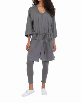 Warm Wardrobe Santa Fe Wrap In Granite Grey